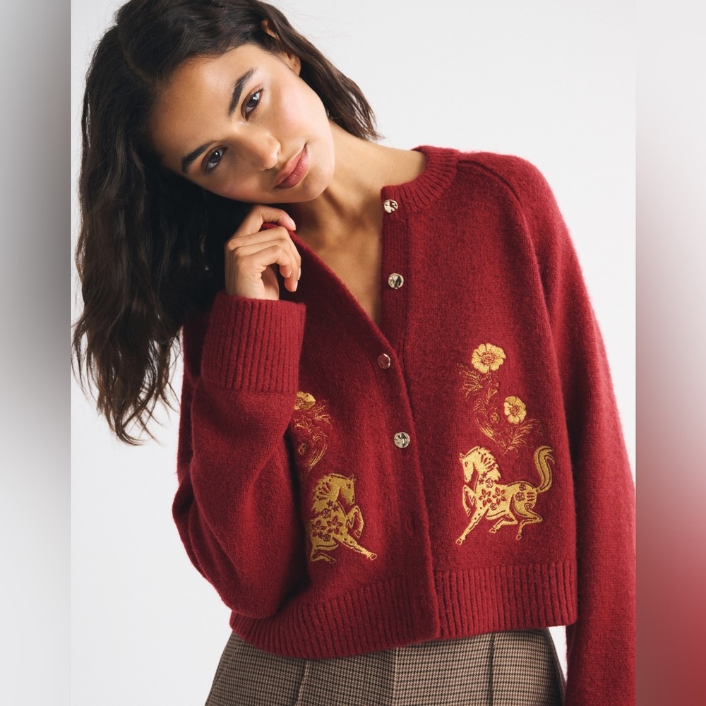 Abercrombie & Fitch Lunar New Year Crew Cardigan XL X-Large NWT